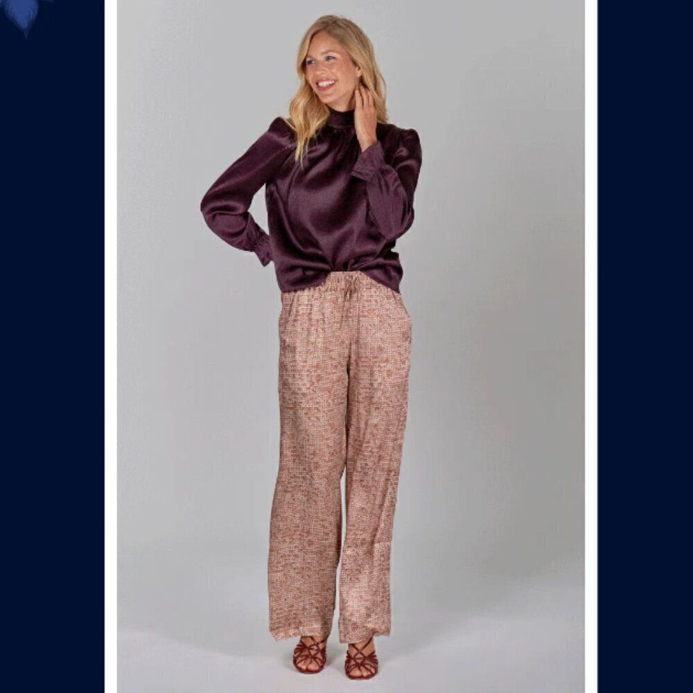 Tucker Camilla Pant Champagne Sequins in Silk Stretch Charmeuse